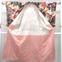 Load image into Gallery viewer, Enzen Antique Kimono Old Pure Silk Bachi Collar White Gray Black Red Pink Green Orange Tower Scenery Retro Modern Japanese Western Mixed Remake 148cm