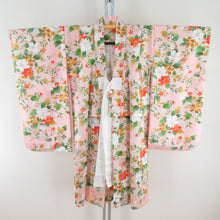 Load image into Gallery viewer, Children&#39;s kimono girls four -piece single -piece flower pattern Thin pink x green x white x orange chicken children