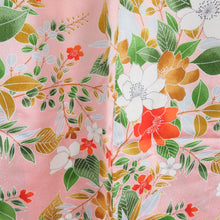 Load image into Gallery viewer, Children&#39;s kimono girls four -piece single -piece flower pattern Thin pink x green x white x orange chicken children