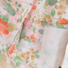 Load image into Gallery viewer, Children&#39;s kimono girls four -piece single -piece flower pattern Thin pink x green x white x orange chicken children