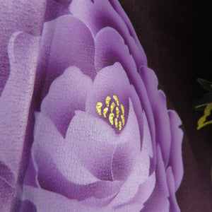 Kimono Pure Silk Purple Purple X multi -colored rose sentences with undergarments with undergarments