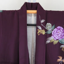 Load image into Gallery viewer, Kimono Pure Silk Purple Purple X multi -colored rose sentences with undergarments with undergarments