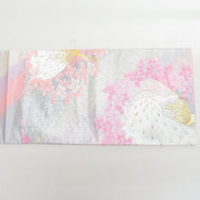 Load image into Gallery viewer, Bag Slow Sleeve Peacock Public Silver Thread White X Pink x Pink Pink Pink Pursuit Pure Silk Formal Kimono Length 416cm