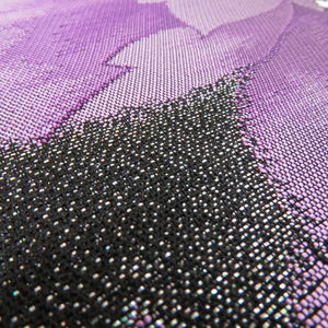 Vehicle band kimono cherry blossom crest black x purple gold thread silver thread lame thread six -handed pattern reversible polyester formal tailoring kimono length 448cm