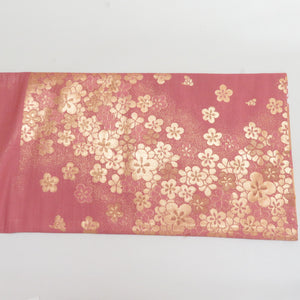 Plum cracked pink x gold gold silver thread six -handed pattern reversible pure silk formal tailoring kimono waves 416cm