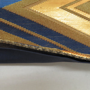 Silk zigzag crest for kimono kimono gigging crested lightning pattern gold x blue x green gold thread six -handed pattern formal tailoring kimono length 470cm