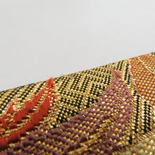 Load image into Gallery viewer, Saga Nishiki Kori Monku Saaya -shaped ground crane for kinosue kimono, gold x green x orange gold thread six -handed pure silk tailoring kimono length 448cm