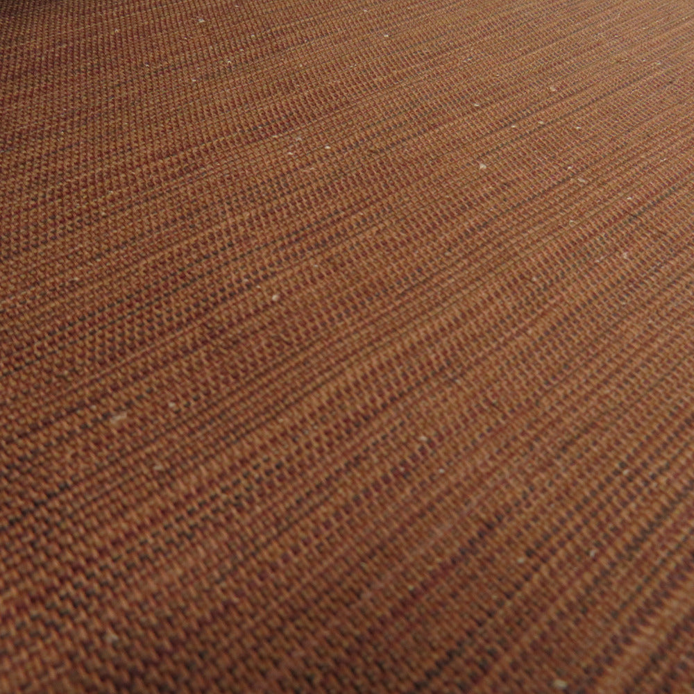 袋帯 洒落袋帯 紬 刺し子 市松紋様 茶色xオレンジ色 カジュアル