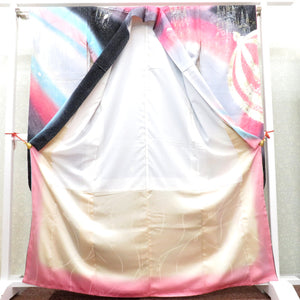 Kimono Pure Silk D & EMANUEL Black Light Black Pink Purple Gray Gray Gold Golden Tataki Palace Castle Race Lined Wide -collar Graduation Ceremony Formal Tailor Tailoring Princess Princess Princess Princess Princess Heart 165cm