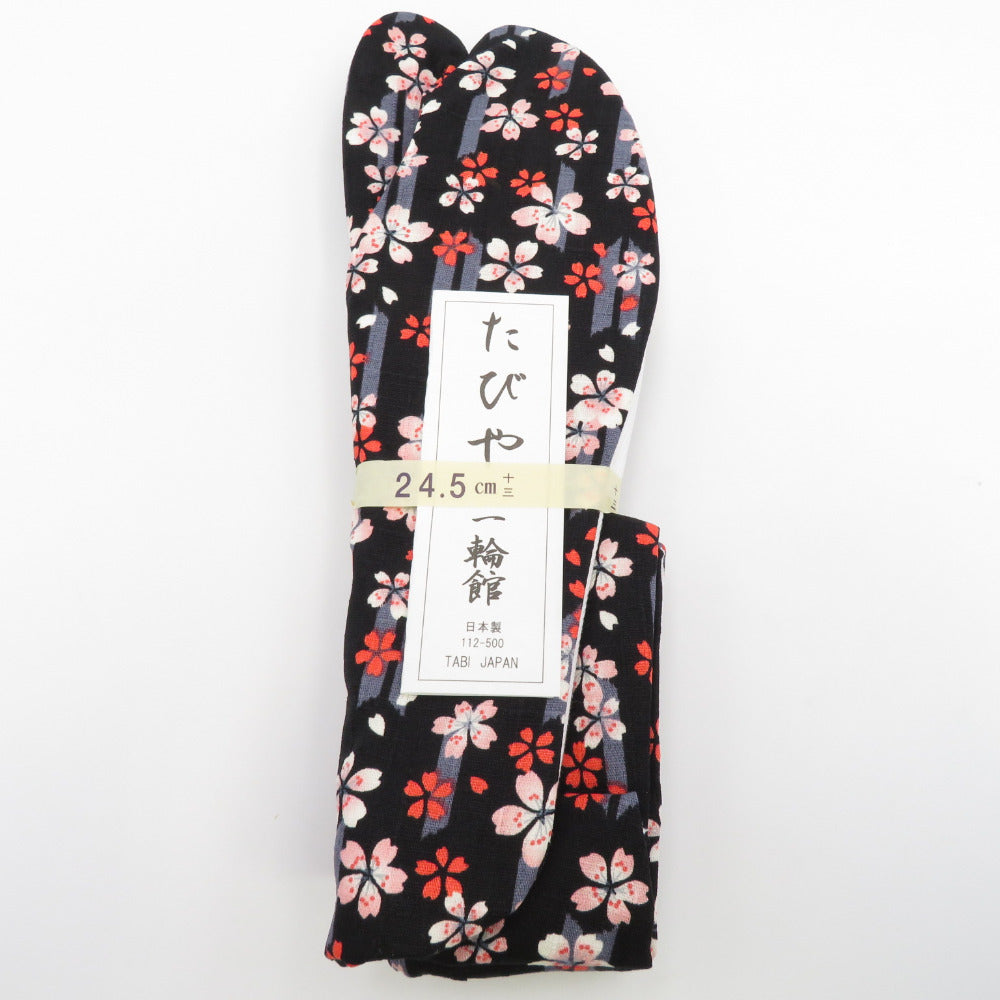 Pattern tabi 24.5cm Black arrow wings cherry blossom cherry blossom cherry blossom cherry blossoms Interested in Japan made in Japan 100 % cotton 4 pieces Ladies women tabi casual