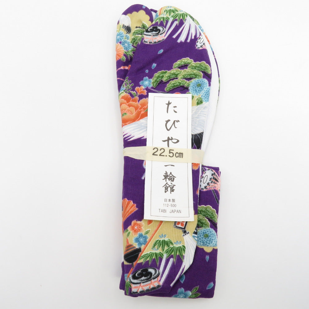 Pattern tabi 22.5cm Purple Kiyoshi Shokkai Matsuru Bottom Made in Japan Made in Japan 100 % Cotton 4 pieces Women Women Women Tabi Casual dressing accessories