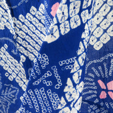 Load image into Gallery viewer, Yukata Women&#39;s Yukata Aperture Flower Pattern Blue x White X Pink Cotton Summer Women&#39;s Ladies