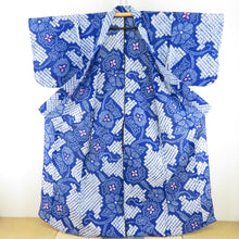 Load image into Gallery viewer, Yukata Women&#39;s Yukata Aperture Flower Pattern Blue x White X Pink Cotton Summer Women&#39;s Ladies