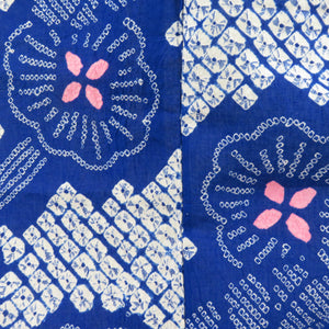 Yukata Women's Yukata Aperture Flower Pattern Blue x White X Pink Cotton Summer Women's Ladies