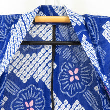 Load image into Gallery viewer, Yukata Women&#39;s Yukata Aperture Flower Pattern Blue x White X Pink Cotton Summer Women&#39;s Ladies