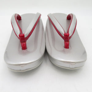 Sandals / bag sets Silver x Red free 24.0cm Formal coming -of -age graduation ceremony Wearing for kimonos