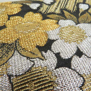 Subasus kimono silk waves for kimono crest gold x black x white gold silver thread six -handed pattern formal tailoring kimono length 424cm