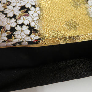 Autumn leaves crest Gold x Black gold thread six -handed pattern formal tailoring kimono length 440cm length 440cm length 440cm.