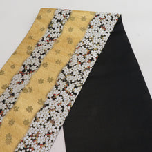 Load image into Gallery viewer, Autumn leaves crest Gold x Black gold thread six -handed pattern formal tailoring kimono length 440cm length 440cm length 440cm.