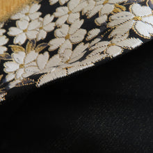 Load image into Gallery viewer, Autumn leaves crest Gold x Black gold thread six -handed pattern formal tailoring kimono length 440cm length 440cm length 440cm.