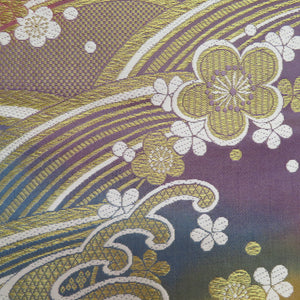 Plum crest Gold x multi -colored pastel six gold thread for pure silk waves for kingle kimonos 432cm