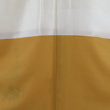 Load image into Gallery viewer, Attached wooden pattern cream color x green blurred lined wide collar polyester Washable kimono crest without kimono crest 159cm