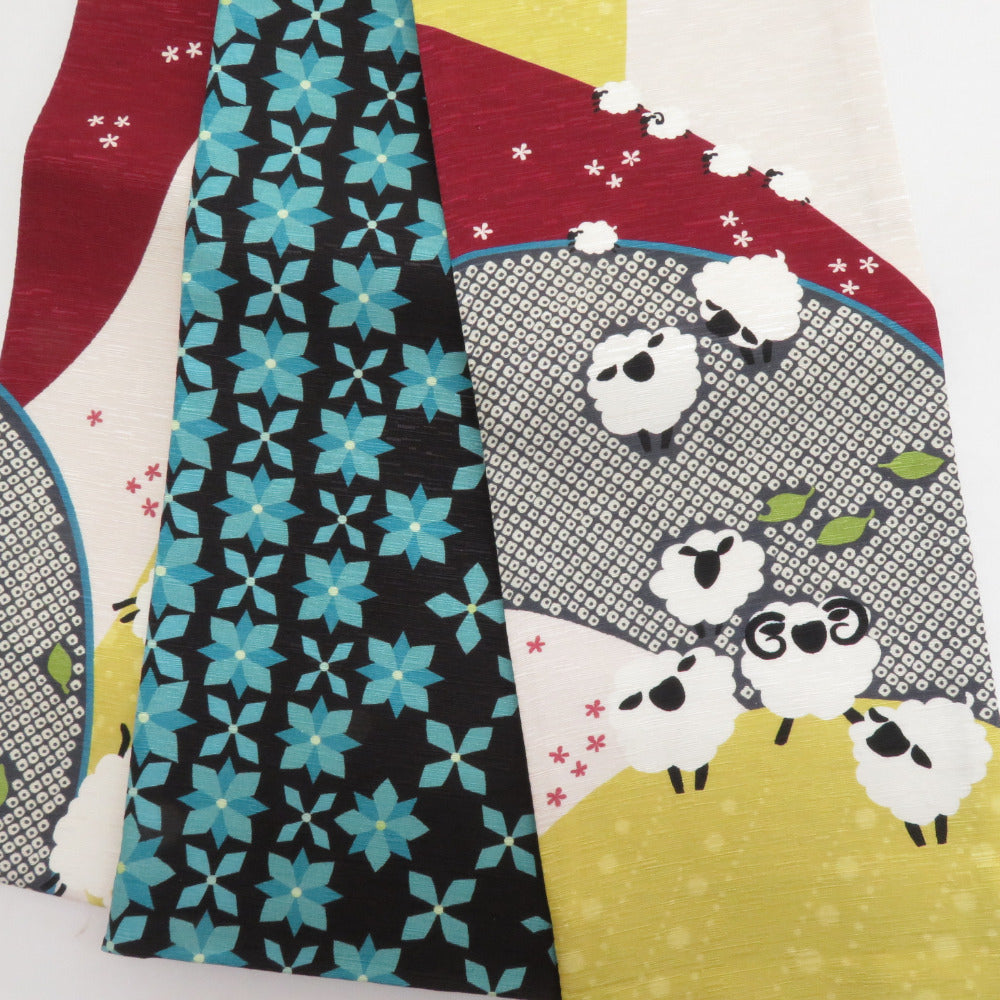 半幅帯 リバーシブル WA KKA わっか 正絹 眠れぬ羊 リバーシブル  