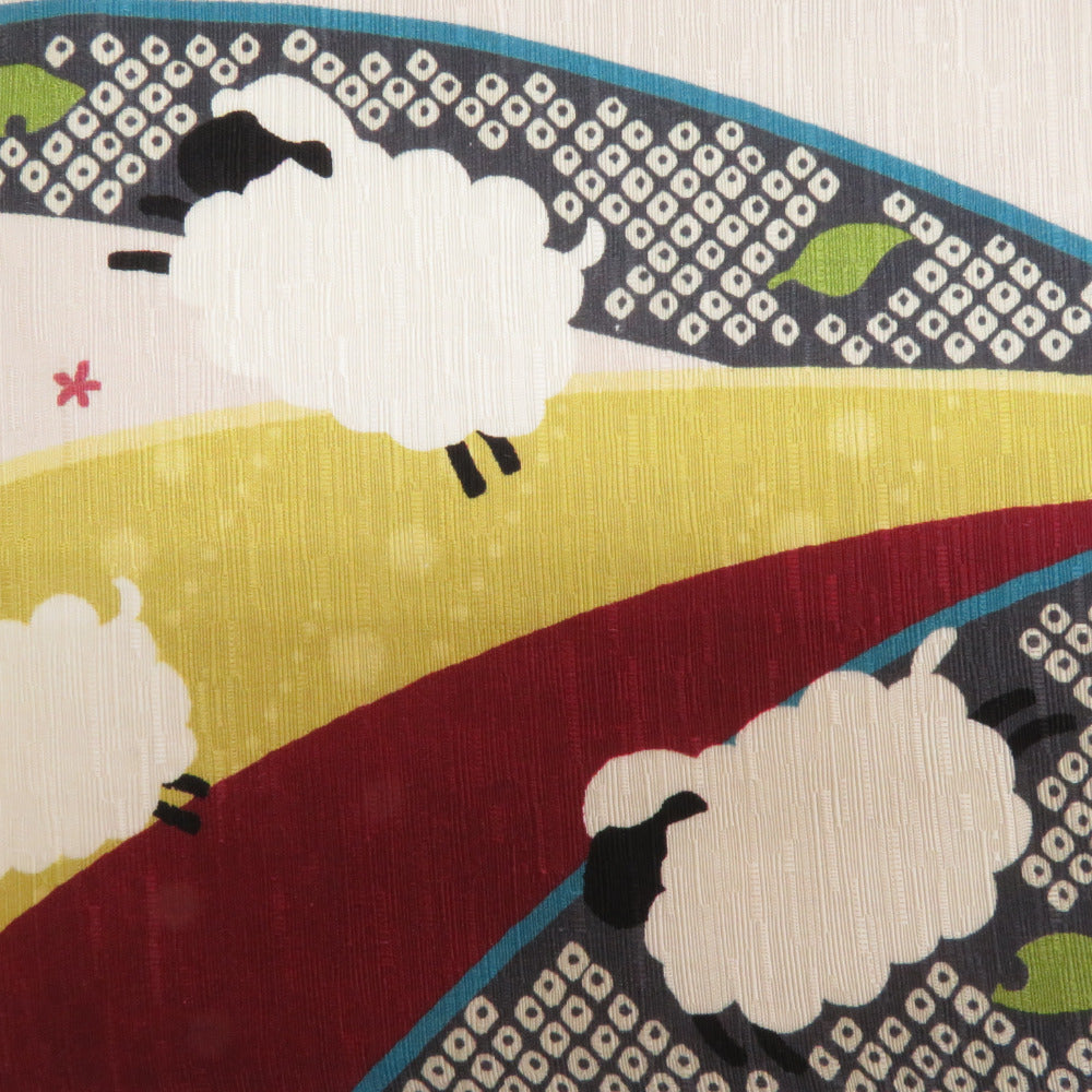 半幅帯 リバーシブル WA KKA わっか 正絹 眠れぬ羊 リバーシブル  