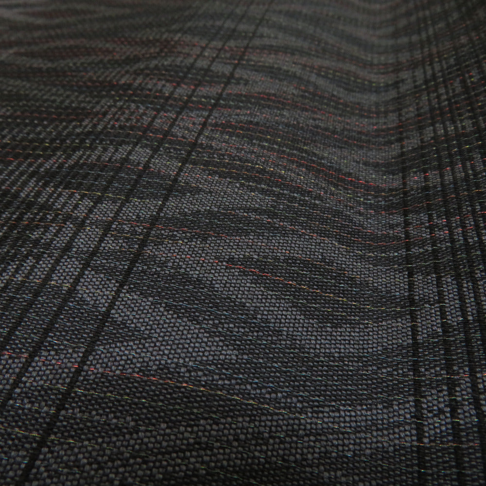 袋帯 洒落袋帯 西陣織 全通柄 市松柄 縞に菱型模様 枝模様