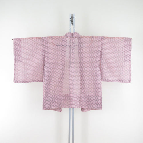 Haori Lace Flower Pattern Pink Color Polyester Kimono Kimono Jacket