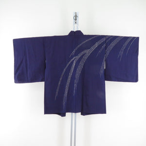 Haori Silk Blue Purple Branched Kimono Kimono Jacket Jacket Pustle -Tailed Light 78cm