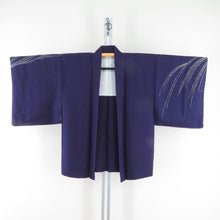 Load image into Gallery viewer, Haori Silk Blue Purple Branched Kimono Kimono Jacket Jacket Pustle -Tailed Light 78cm