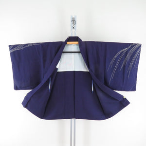 Haori Silk Blue Purple Branched Kimono Kimono Jacket Jacket Pustle -Tailed Light 78cm