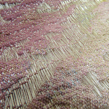 Load image into Gallery viewer, Back Obarizu Silk Silk Silk Striped Striped pattern Lasberry Pink x Thin Pink x Dark Gray x Gold Lame Thread All Passed Kimono Warrang 450cm