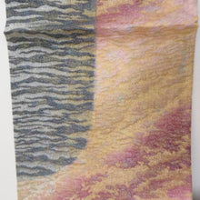 Load image into Gallery viewer, Back Obarizu Silk Silk Silk Striped Striped pattern Lasberry Pink x Thin Pink x Dark Gray x Gold Lame Thread All Passed Kimono Warrang 450cm