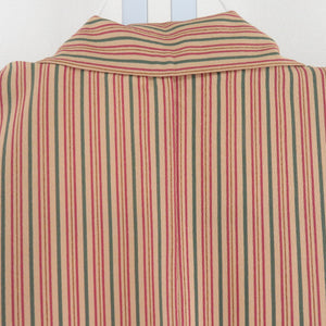 Komon Polyester Washable Lined Casual wide collar pepper color x green x red striped pattern 159cm