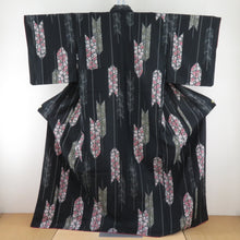 Load image into Gallery viewer, Komon Polyester Washable Lined Casual wide collar black x Pink color arrow cherry blossoms 168cm