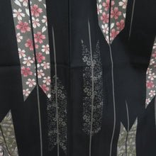 Load image into Gallery viewer, Komon Polyester Washable Lined Casual wide collar black x Pink color arrow cherry blossoms 168cm