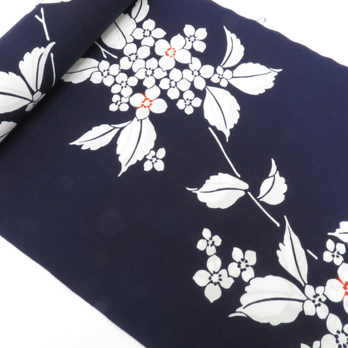 Ryeon Yukata Fabric Polested Blue Floral Pattern Indian Dye Dyeing 100 % Cotton No Suttered Ward Clothing Clothes Remake