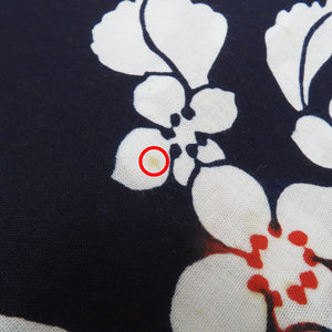 Ryeon Yukata Fabric Polested Blue Floral Pattern Indian Dye Dyeing 100 % Cotton No Suttered Ward Clothing Clothes Remake