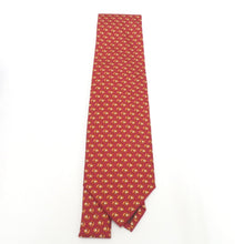 Load image into Gallery viewer, SALVATORE FERRAGAMO Salvatore Ferragamo Tie Ochigo Total Pattern Itoen Red Silk 100 % Box Not Sale Length 146cm Unused