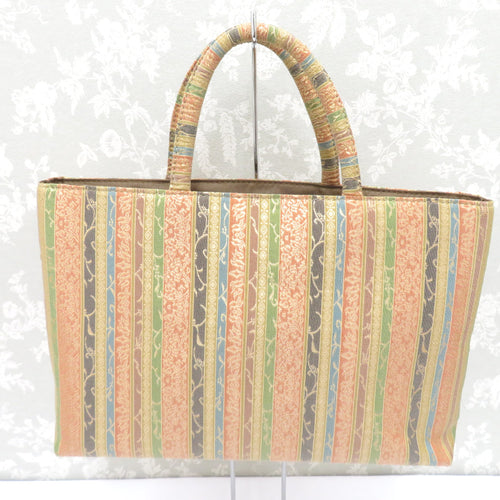 Japanese Bag Bag Back Back Back Back Back Vertical Striped Multicolor x Gold Hand Product Bag Tote Bag Formal Going