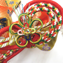 Load image into Gallery viewer, Children&#39;s kimono children belt for girls 3 years old for girls Orange flowing flower making obi Obi Obi Obi Obi Shichigosan Celebration