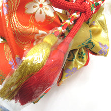 Load image into Gallery viewer, Children&#39;s kimono children belt for girls 3 years old for girls Orange flowing flower making obi Obi Obi Obi Obi Shichigosan Celebration