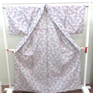 Komon Washing Polyester Kimono gray Purple Flower Wide Collar Care Easy Poly Komon Usually Casual Wearing Practice Rainy