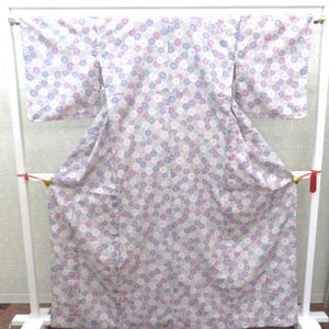 Komon Washing Polyester Kimono gray Purple Flower Wide Collar Care Easy Poly Komon Usually Casual Wearing Practice Rainy