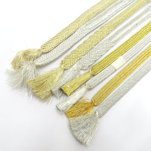 Obi tightening 7 points set White Maru Marugumi Tairagumi Formal Kimono Kimono Obi White x Gold x Gold