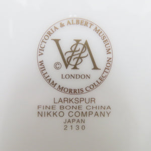 NIKKO ニッコー 食器 V&A ヴィクトリア&アルバート博物館 ウィリアム・モリス ケーキ皿  19cm  LARKSPUR ラークスパー 飛燕草 皿