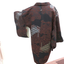 Load image into Gallery viewer, Haori Antique Haori Fale Foreign Haori Haori Silk Black Brown Khaki Ginbashi Watermill Water Village Letro Meiji / Taisho Roman Modern Japanese Western Mix 82cm