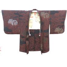 Load image into Gallery viewer, Haori Antique Haori Fale Foreign Haori Haori Silk Black Brown Khaki Ginbashi Watermill Water Village Letro Meiji / Taisho Roman Modern Japanese Western Mix 82cm